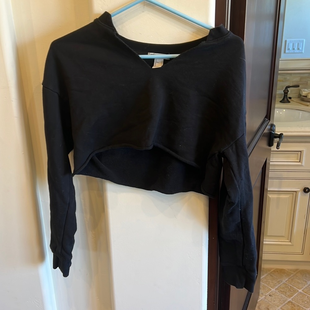black crop top throw over